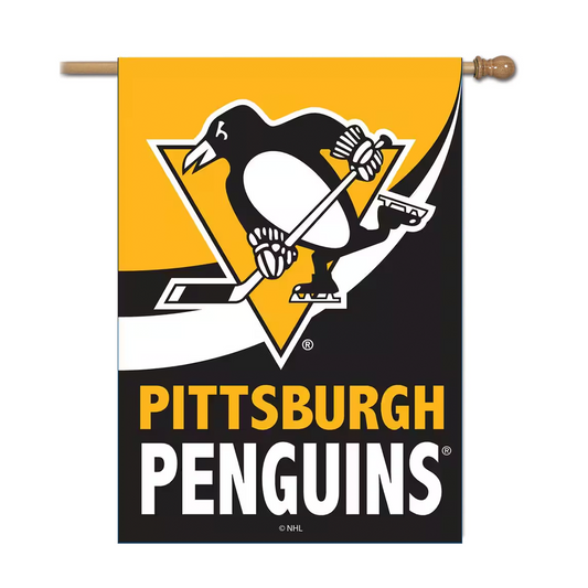 Pittsburgh Penguins 28" x 44" Burlap Team Flag