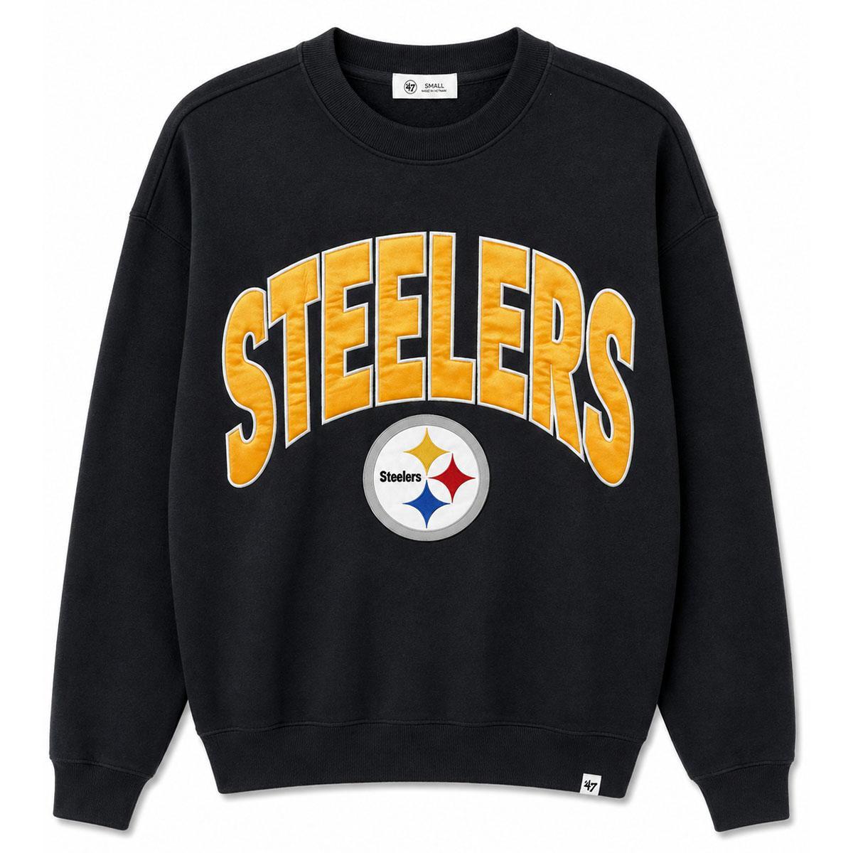 Pittsburgh Steelers Women's Bold Jet Black Pullover Sweatshirt
