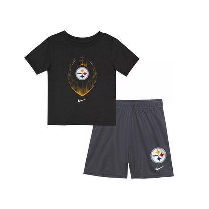 Nike Toddler Pittsburgh Steelers Icon Team Color T-Shirt and Shorts Set