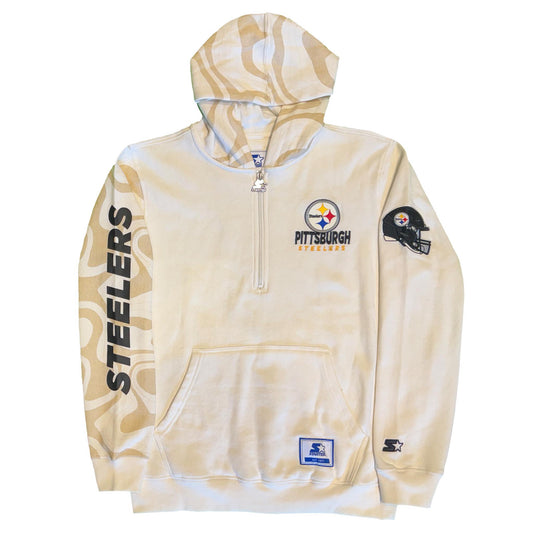 Starter Pittsburgh Steelers Cream Zip-Up Hoodie