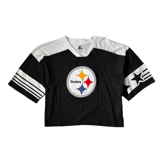 Pittsburgh Steelers Women's Logo Black / White Crop Top