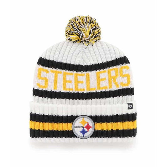 Pittsburgh Steelers '47 Brand White Bering Cuff Knit Hat