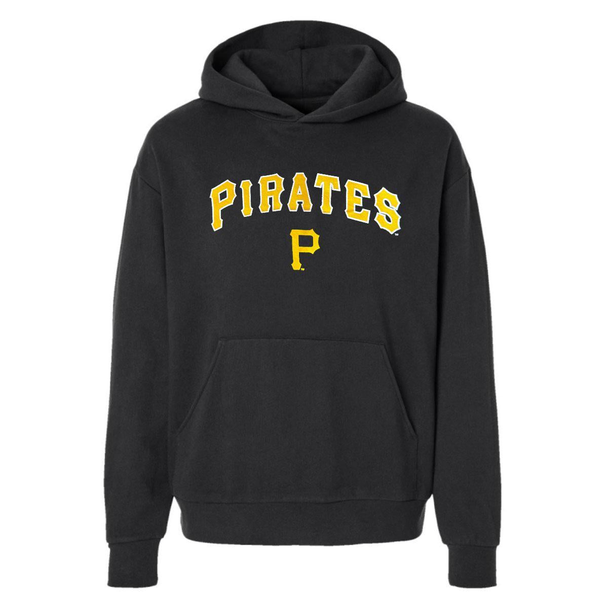 Stitches Pittsburgh Pirates Black Wordmark Pullover Hoodie