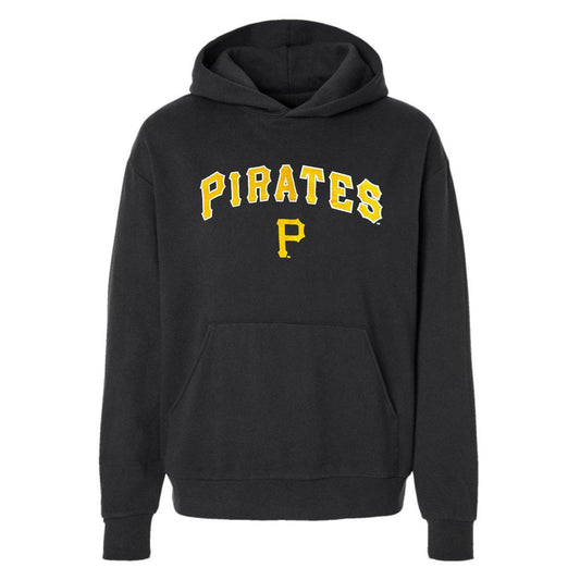Stitches Pittsburgh Pirates Black Wordmark Pullover Hoodie