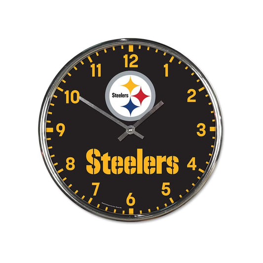 Pittsburgh Steelers Chrome Wall Clock