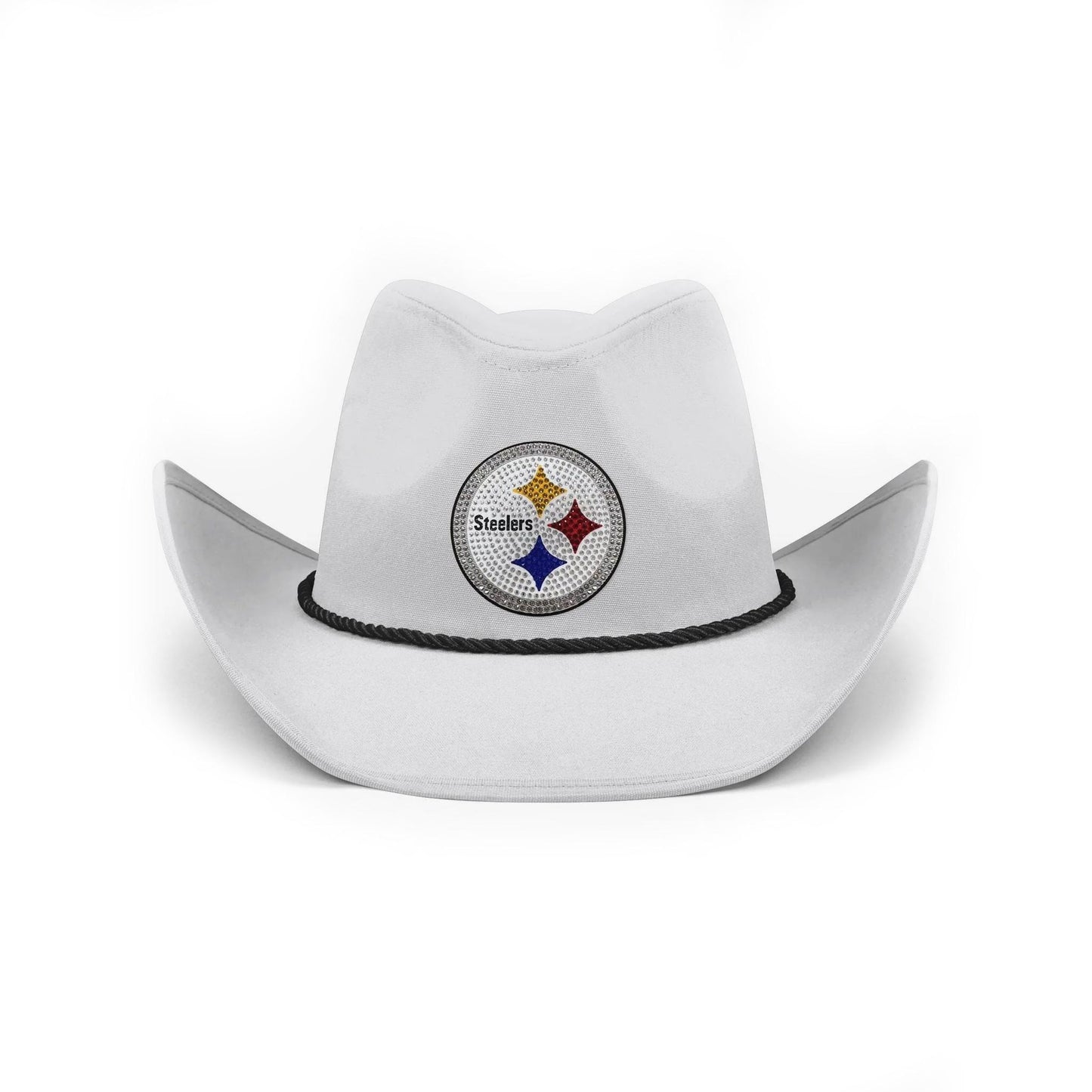 Pittsburgh Steelers White Rhinestone Logo Cowboy Hat