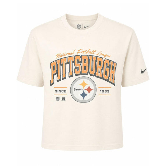Pittsburgh Steelers Womens Cropped Vintage Tee