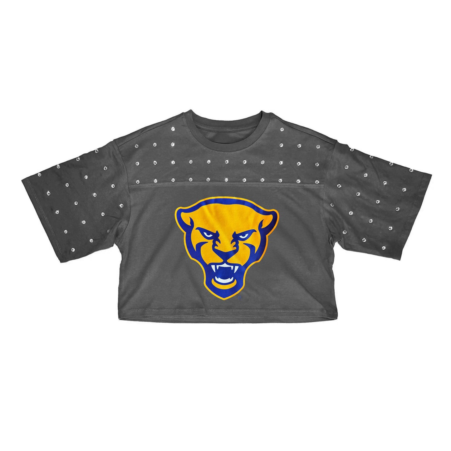 Pittsburgh Panthers Making Moves Cropped Rhinestone Tee
