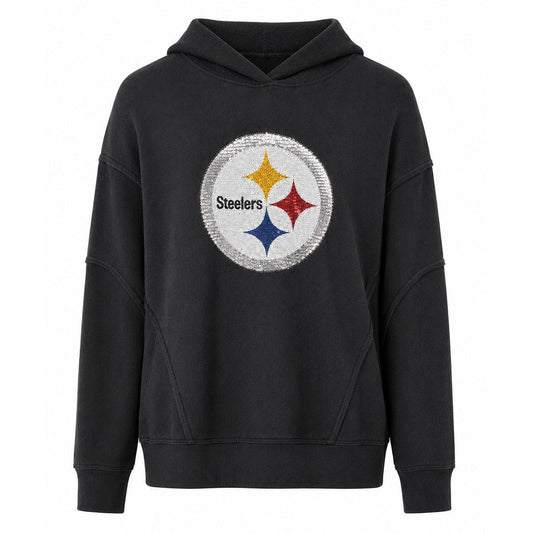 Pittsburgh Steelers Women's Top Tier Sequin Pullover Hoodie