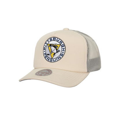 Pittsburgh Penguins Cream Vintage Trucker Adjustable Hat