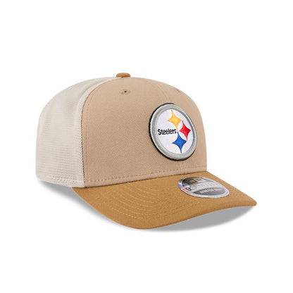 New Era Light Beige Pittsburgh Steelers Two-Tone Trucker 9SEVENTY Adjustable Hat