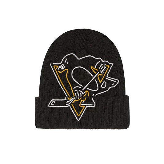 Youth Pittsburgh Penguins Mitchell & Ness Black Neon Line Lights Cuffed Knit Hat