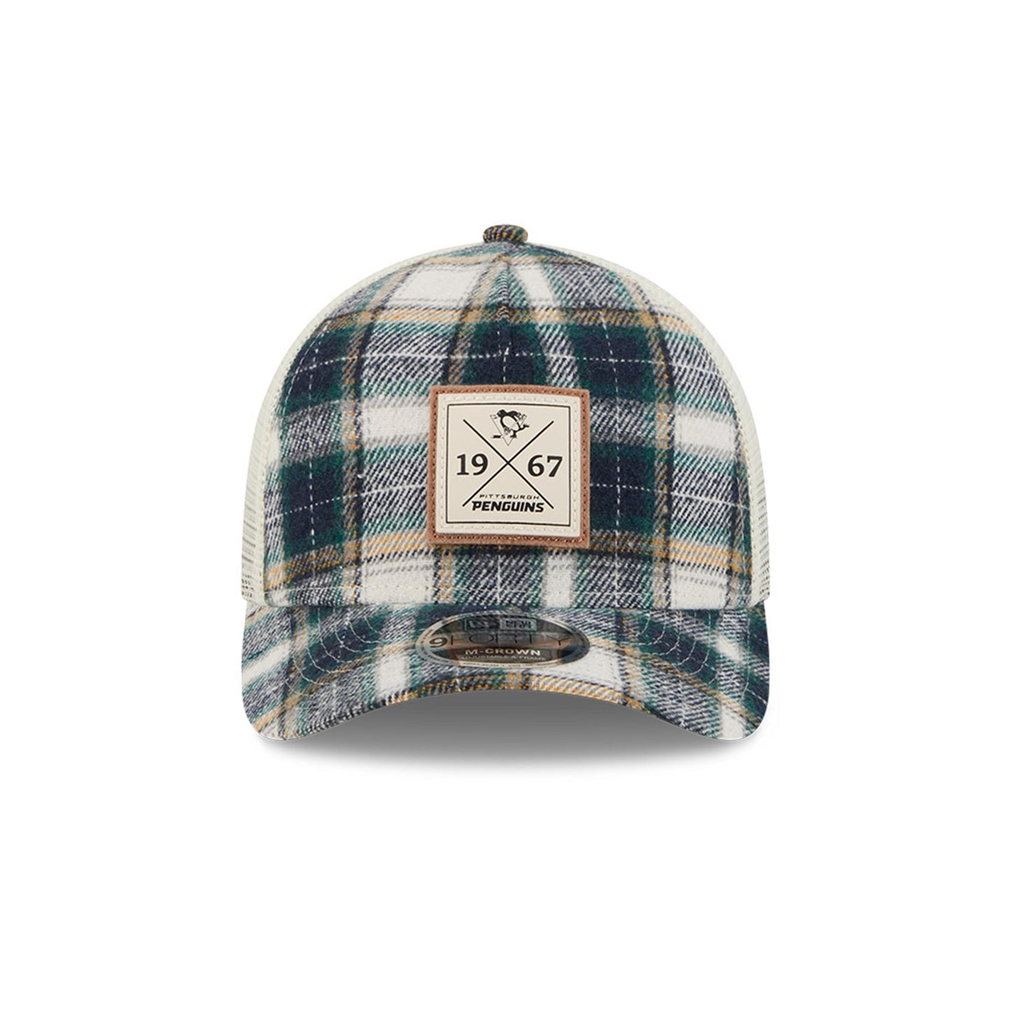 Pittsburgh Penguins Plaid M-Crown A-Frame 9FORTY Adjustable Hat