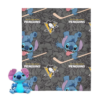 Pittsburgh Penguins Slapstick Stitch Hugger Pillow & Silk Touch 40" x 50" Throw Blanket Set
