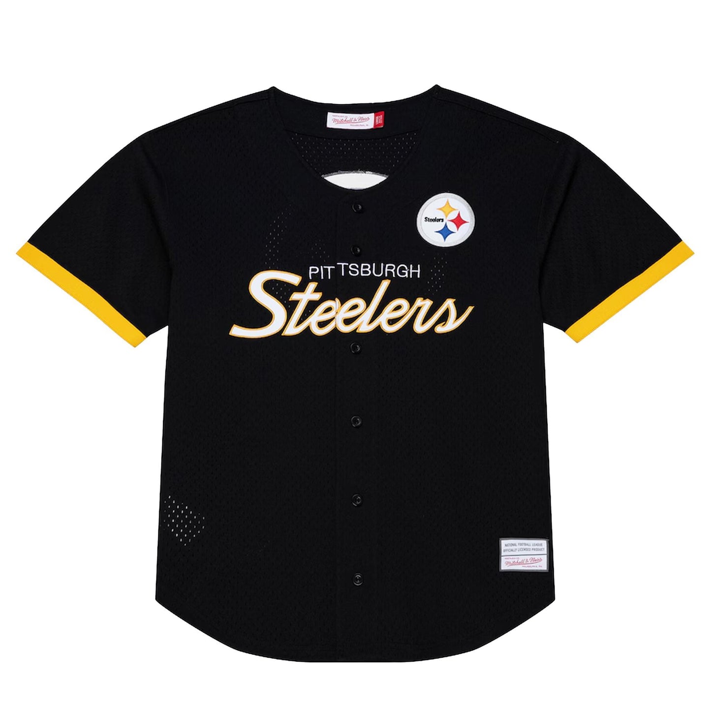 Mitchell & Ness Black Pittsburgh Steelers Head Coach Mesh Full-Button Fashion Jersey