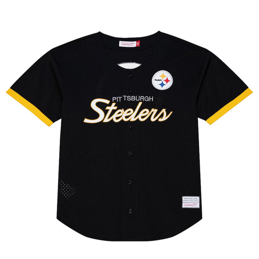 Mitchell & Ness Black Pittsburgh Steelers Head Coach Mesh Full-Button Fashion Jersey