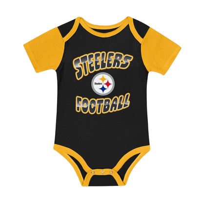 Pittsburgh Steelers 3-Piece Creeper, Bib, & Hat Set