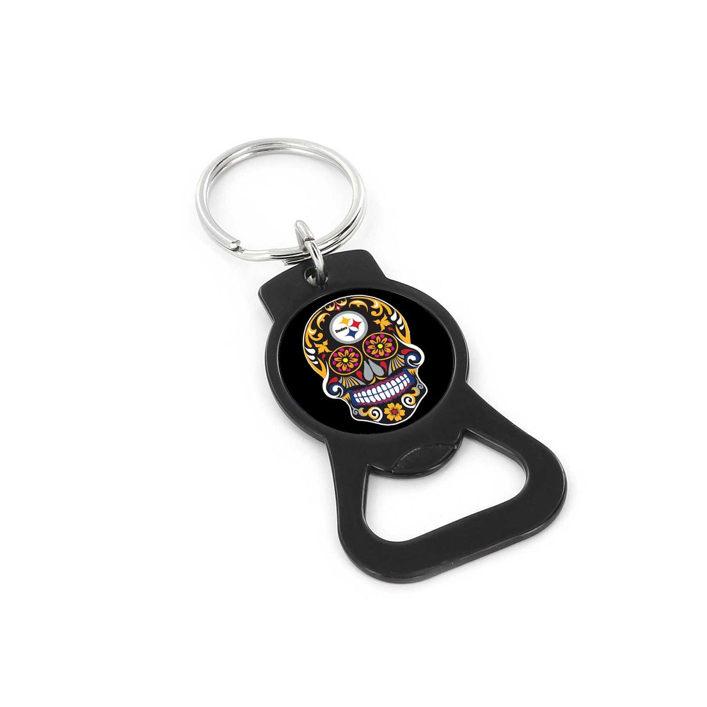 Pittsburgh Steelers Sugar Skull Bottle Opener Keychain
