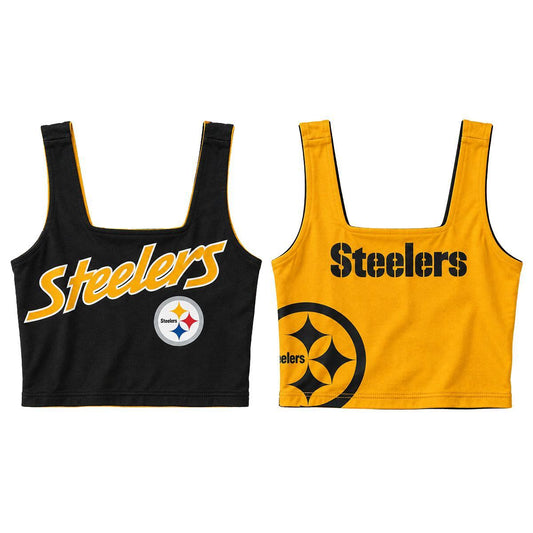 Pittsburgh Steelers New Era Women's Reversible Cropped Sport Classics Tank Top