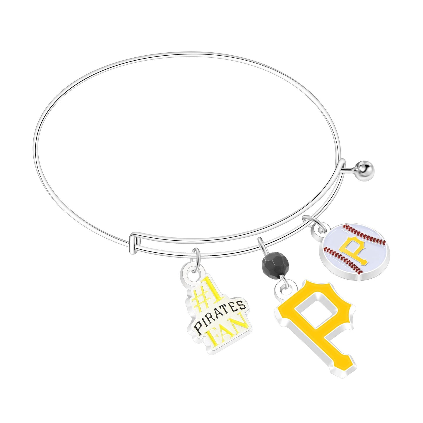 Pittsburgh Pirates 3 Charm Bracelet