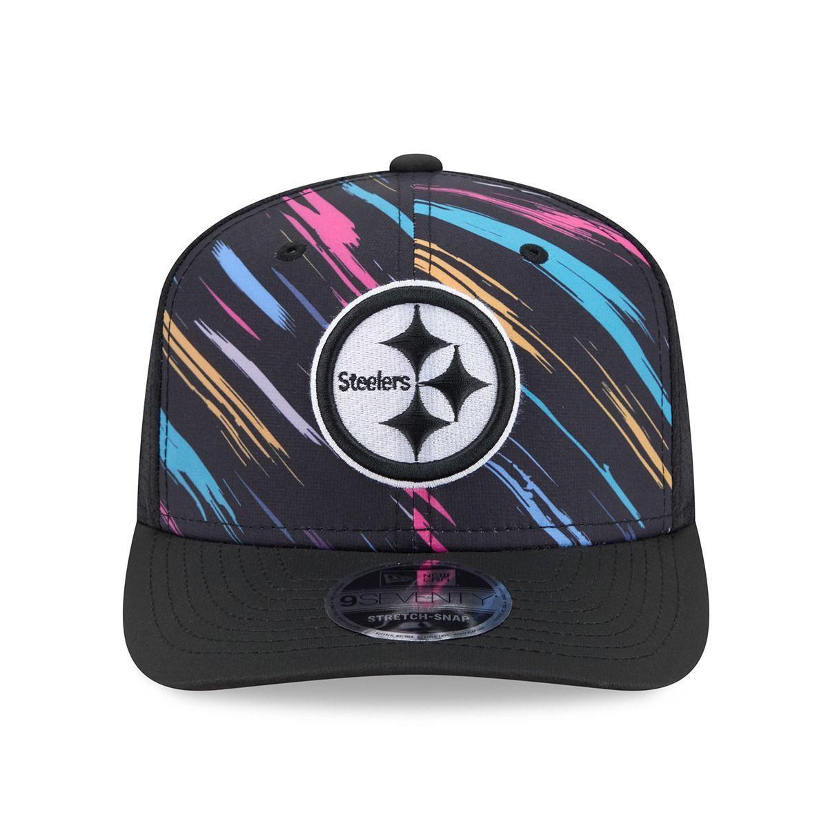 Pittsburgh Steelers New Era Black 2026 NFL Crucial Catch 9SEVENTY Adjustable Trucker Hat