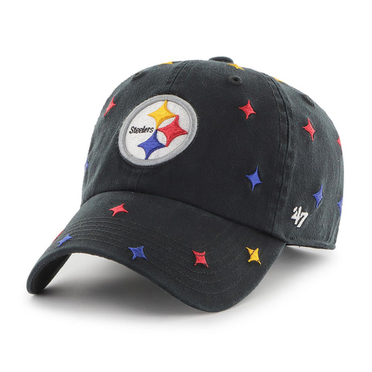 Pittsburgh Steelers '47 Scatter Logo Black Clean Up Adjustable Hat