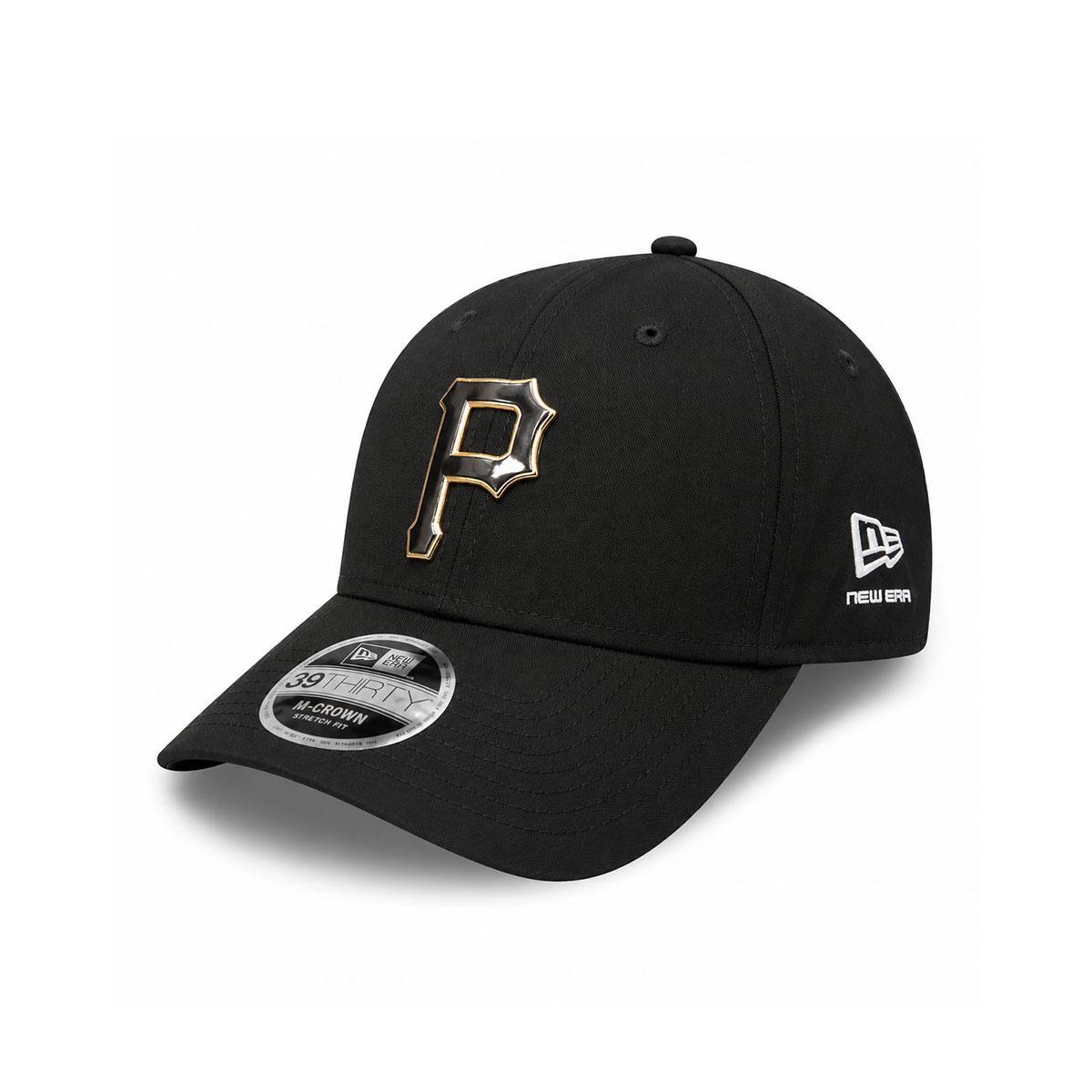Pittsburgh Pirates New Era Black Metallic 39THIRTY M-Crown Flex Hat