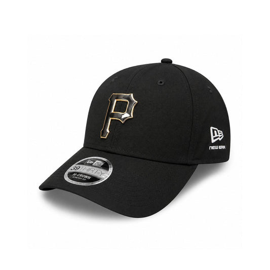 Pittsburgh Pirates New Era Black Metallic 39THIRTY M-Crown Flex Hat
