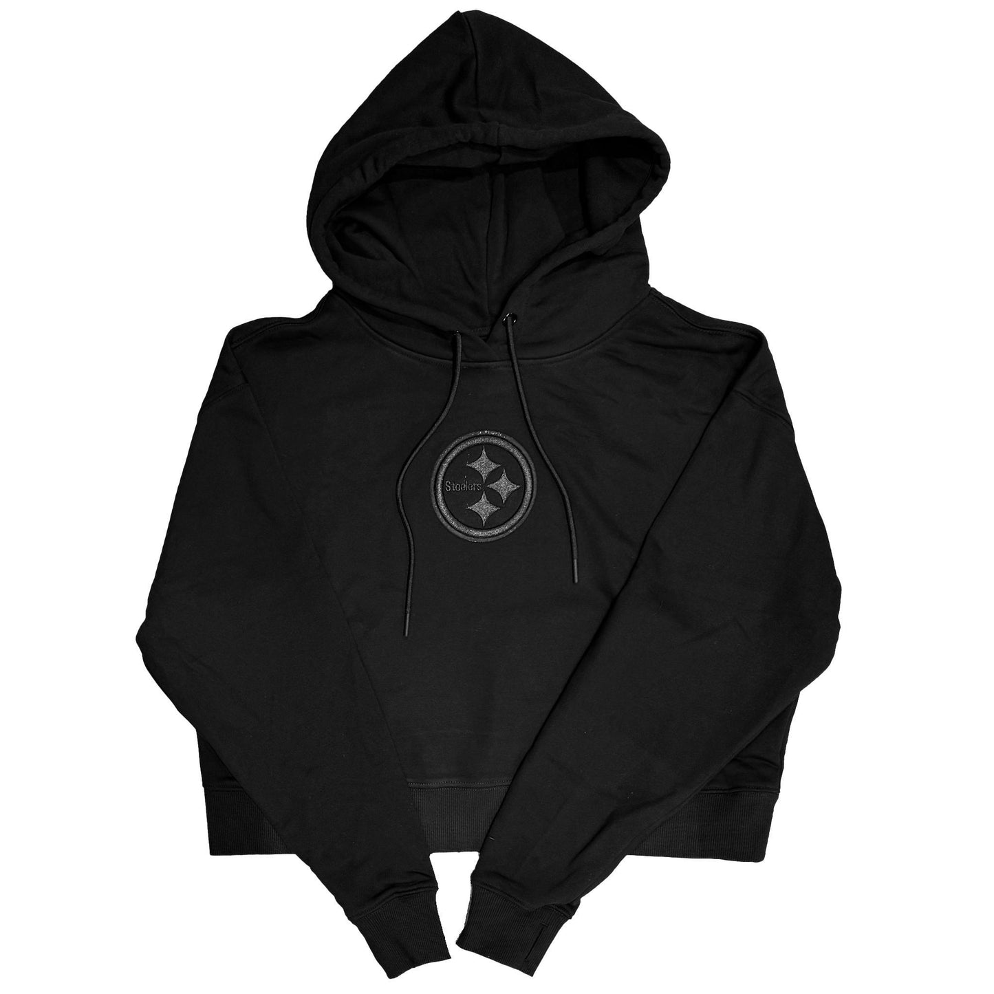 Pittsburgh Steelers Women's Pro Standard Blackout Cropped Hoodie