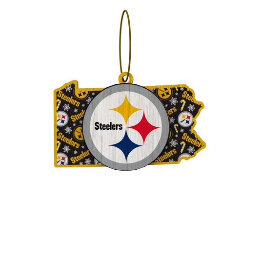 Pittsburgh Steelers Wooden State Ornament