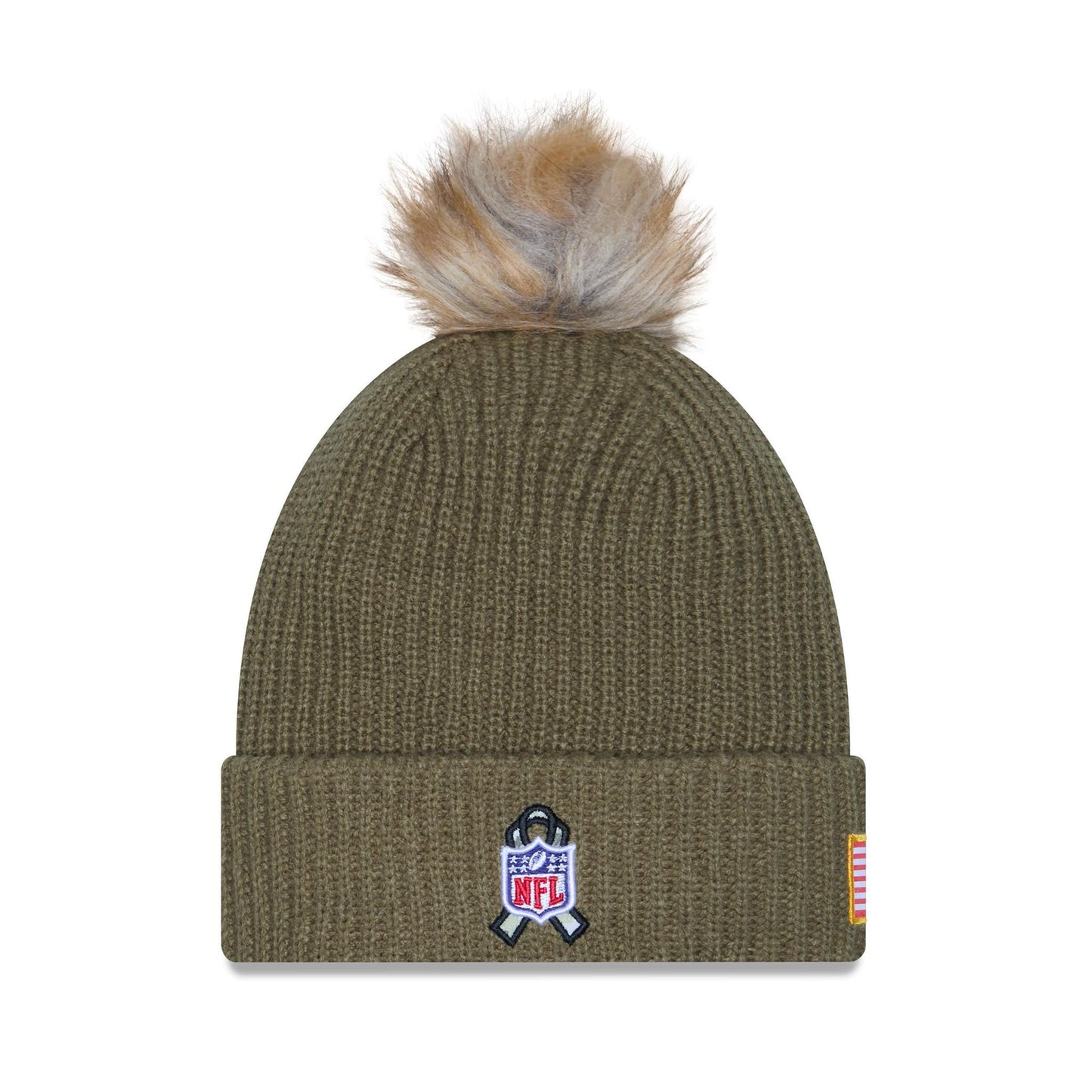 Pittsburgh Steelers New Era Sideline Salute to Service Women's Puff Beanie Knit Hat