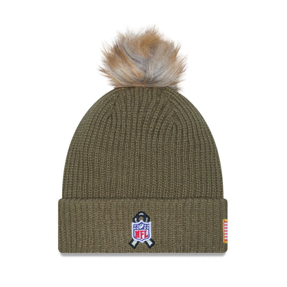 Pittsburgh Steelers New Era Sideline Salute to Service Women's Puff Beanie Knit Hat
