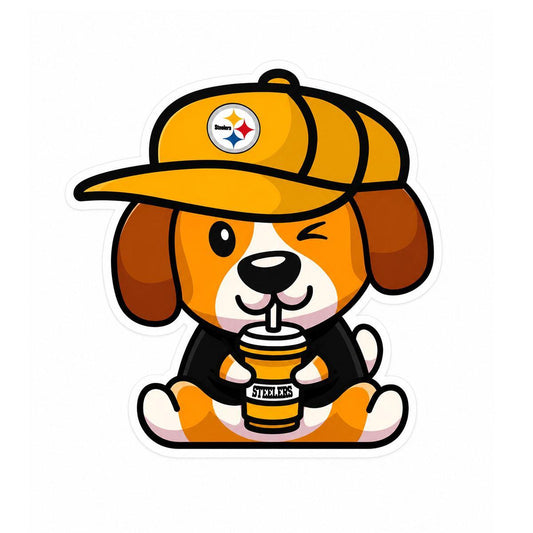 Pittsburgh Steelers Sippy Dog 3" Sticker