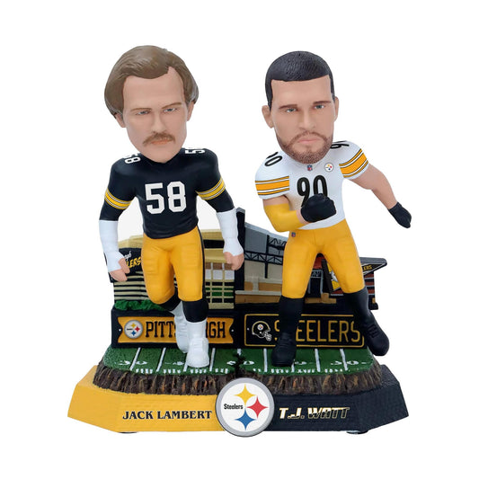 Jack Lambert & TJ Watt Pittsburgh Steelers Then And Now Bobblehead