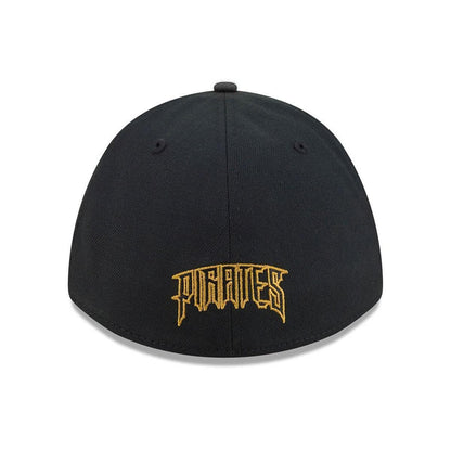 Pittsburgh Pirates Mens Black City Connect 39THIRTY M-Crown Flex Hat