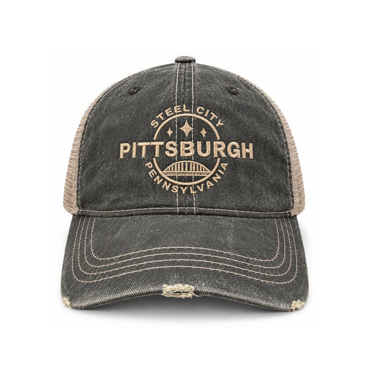 Steel City Seal Distressed Trucker x Army Green