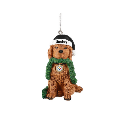 Pittsburgh Steelers Dog & Garland Ornament