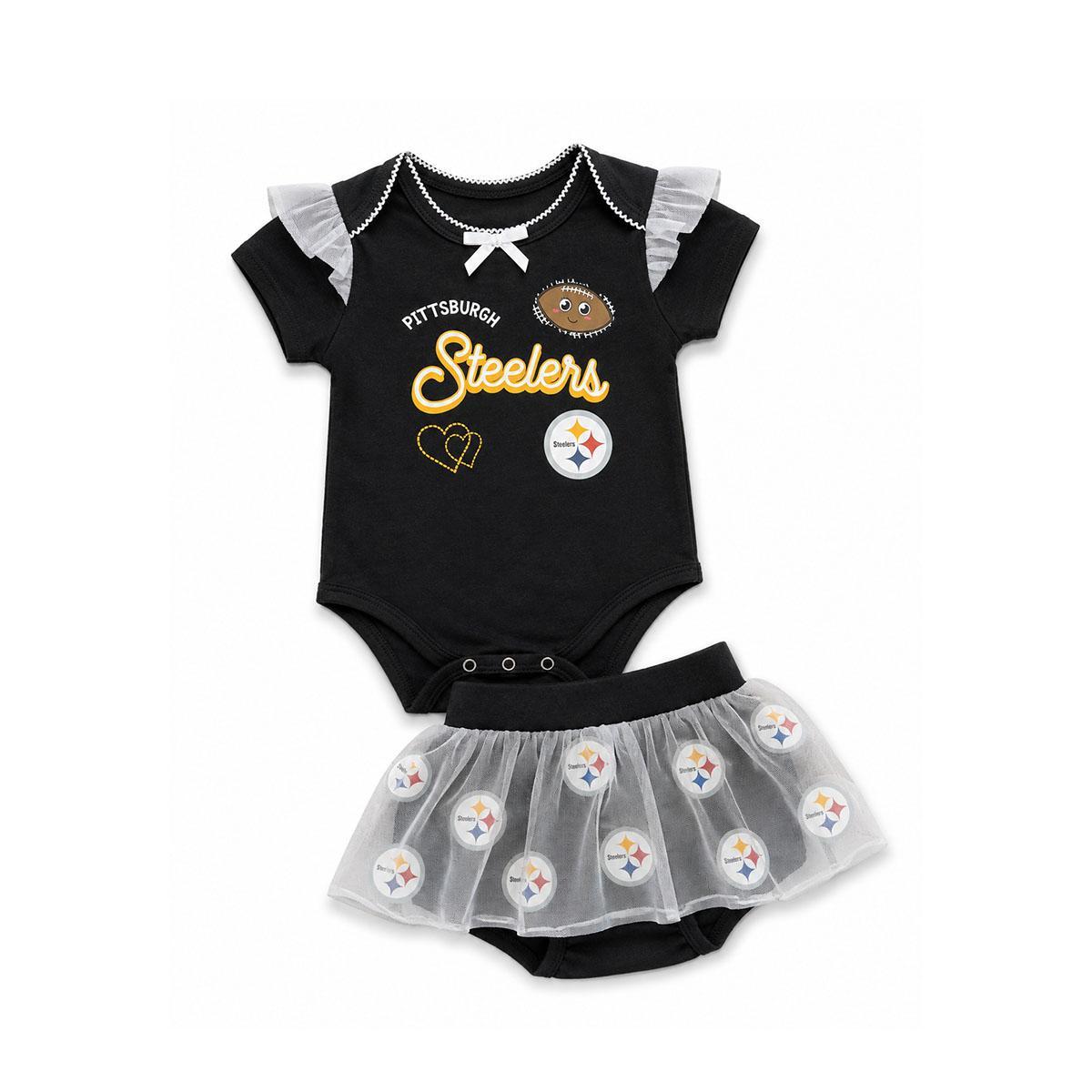 Pittsburgh Steelers Girls 2-Piece Creeper & Skirt Set