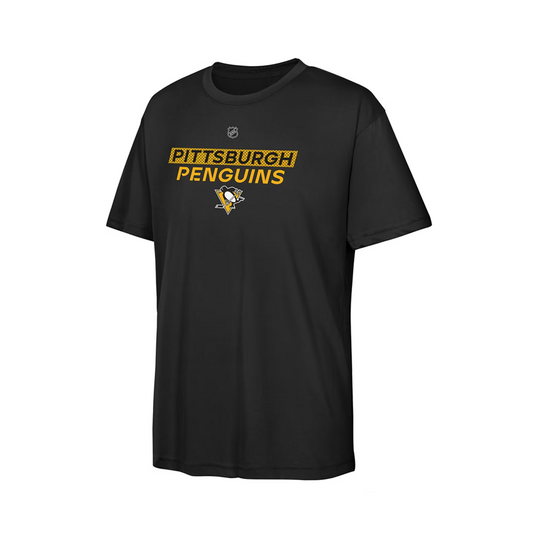 Pittsburgh Penguins Youth Black Apro Wordmark Tee