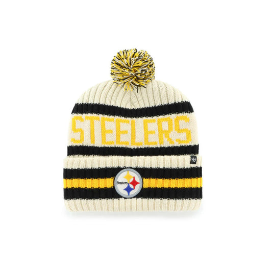 Pittsburgh Steelers '47 Bering Cream Pom Knit Hat