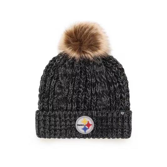 Pittsburgh Steelers Black Meeko Cuff Knit Women's Knit Hat