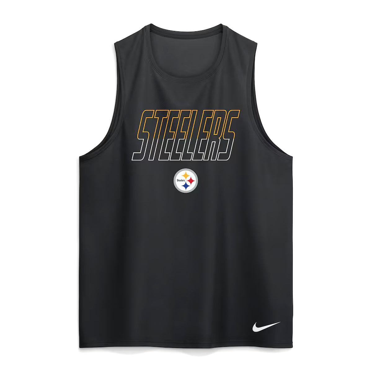 Pittsburgh Steelers Nike Black Kickoff Miler Dri-FIT Tank Top