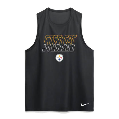 Pittsburgh Steelers Nike Black Kickoff Miler Dri-FIT Tank Top