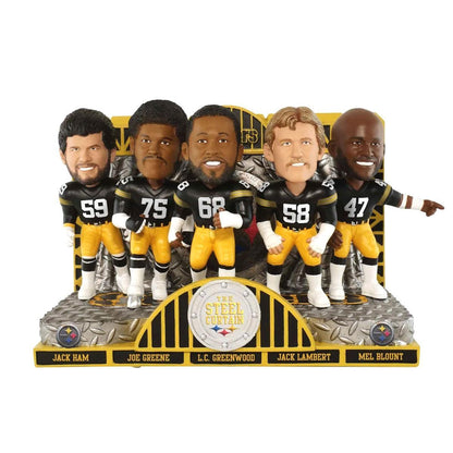 Pittsburgh Steelers Steel Curtain Defense Mini Bobblehead Scene