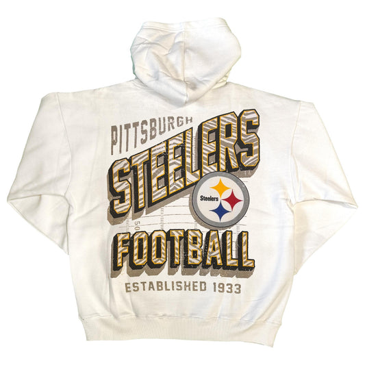 Pittsburgh Steelers Zubaz 90s Vintage First Down Drop Shoulder Hoodie