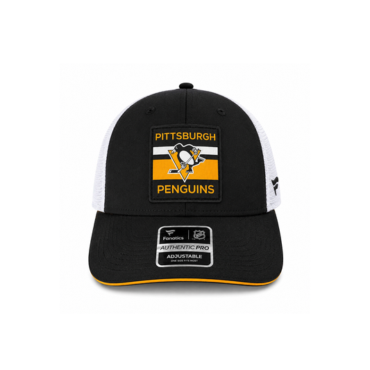 Pittsburgh Penguins Rubber Logo Patch Mesh Trucker