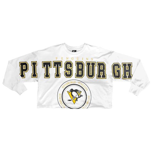Pittsburgh Penguins Women's Cropped Circle Crest Top