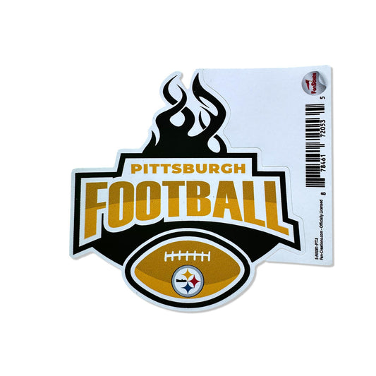 Pittsburgh Steelers 3" Flaming Football Sticker