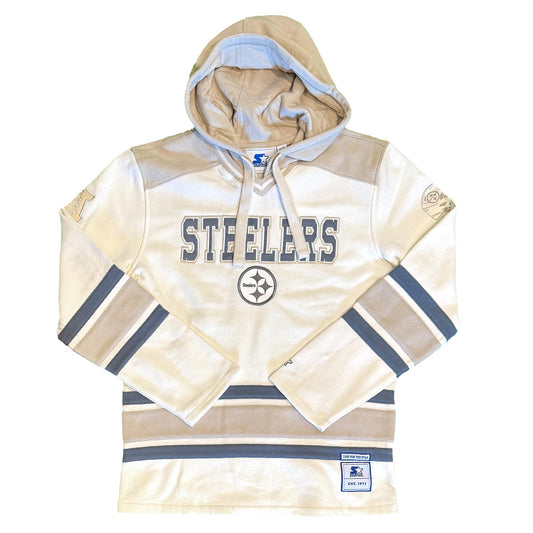 Starter Pittsburgh Steelers Men's Cream Pullover Hoodie