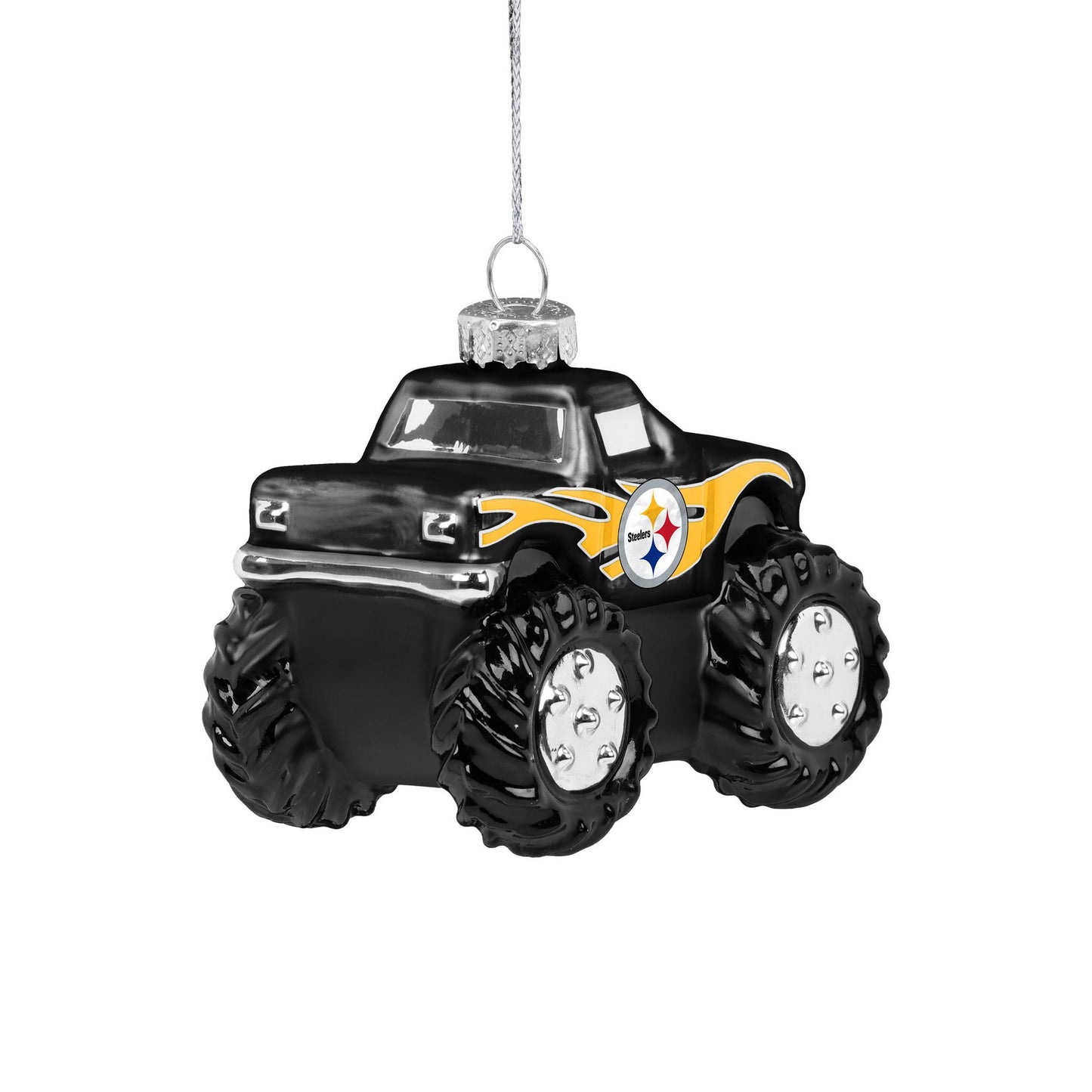 Pittsburgh Steelers Blown Glass Monster Truck Ornament